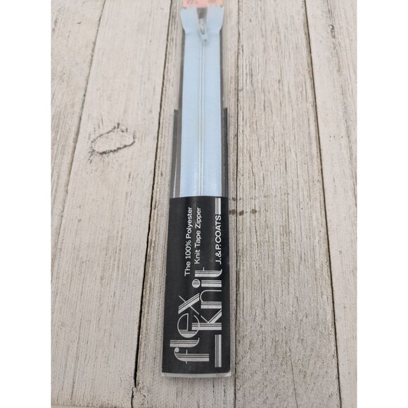 Vintage J&P Coats Flex Knit All Purpose Zipper 22" Ciel Blue 3 - Picture 3 of 4